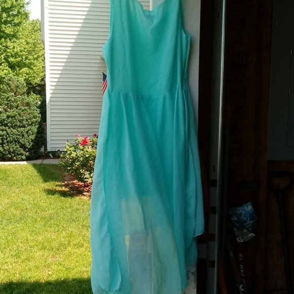 Light blue high low sleeveless summer dress - Picture 3 of 3